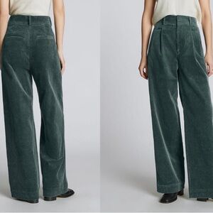 Everlane The Corduroy Way-High Drape Pant, Size 6, Forest Green